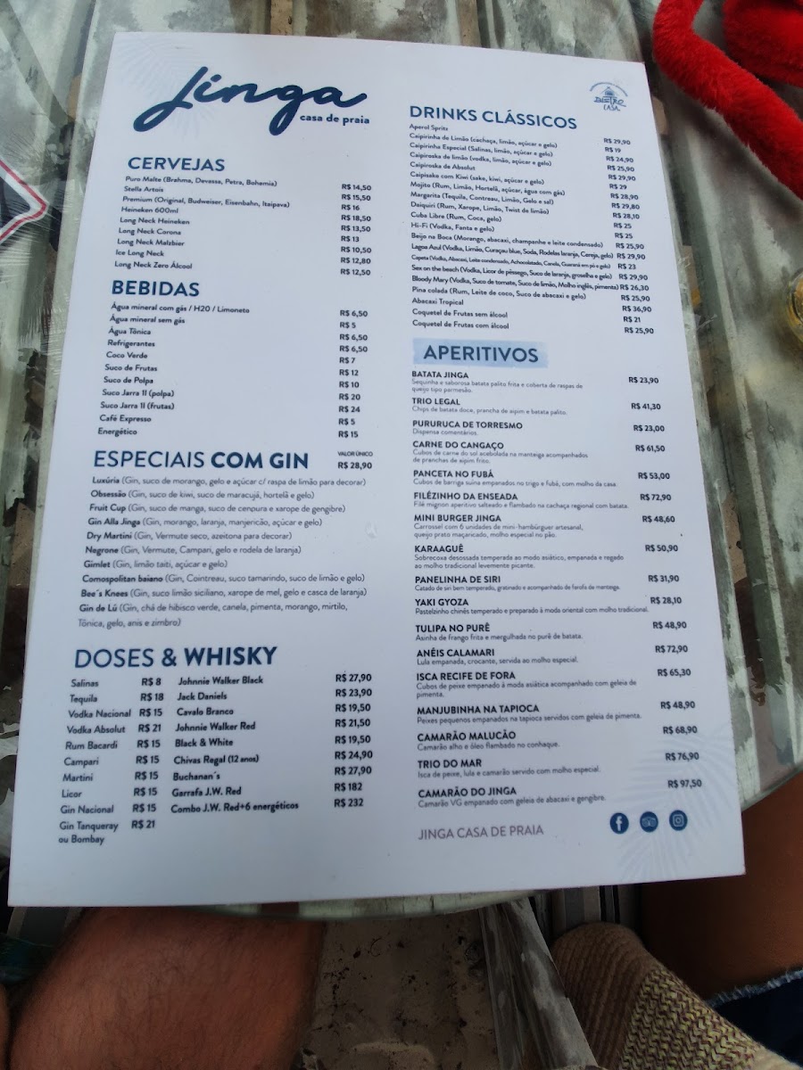 Menu Jinga Lounge Beach - Praia E Restaurante-1