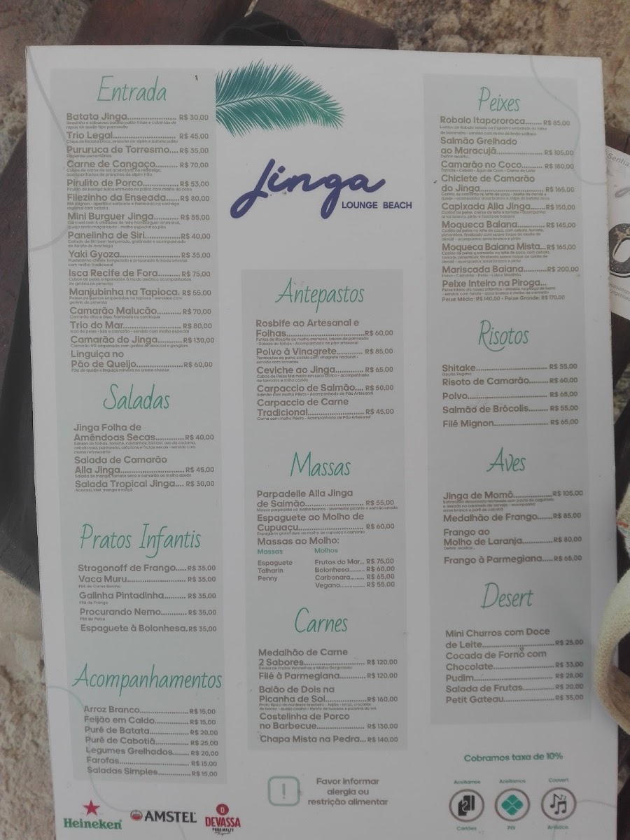 Menu Jinga Lounge Beach - Praia E Restaurante-3